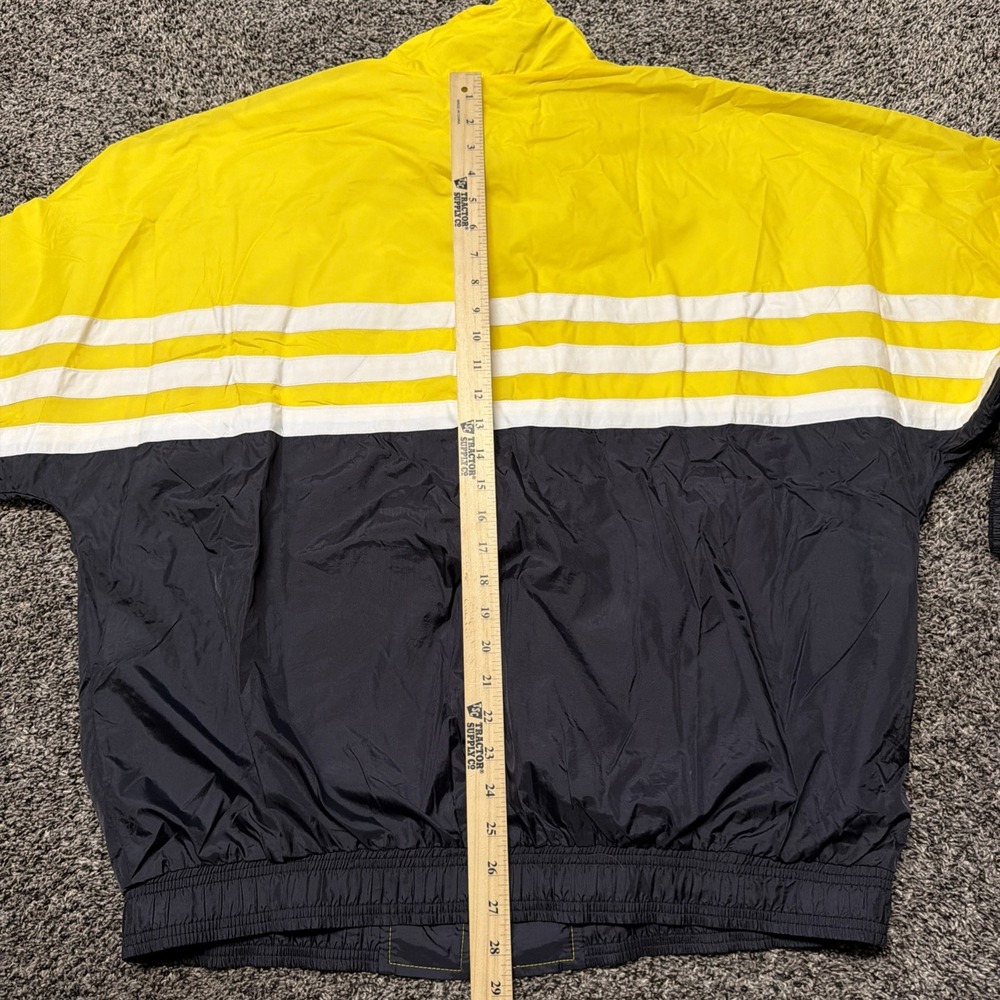 Vintage Adidas Track Jacket Mens XL Black Yellow White Logo 90s - Picture 8 of 8
